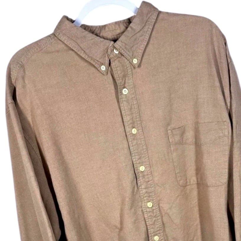 Catalina Mens 2XL Khaki Button Down Long Sleeve Casual Shirt Top - Thumbnail 3