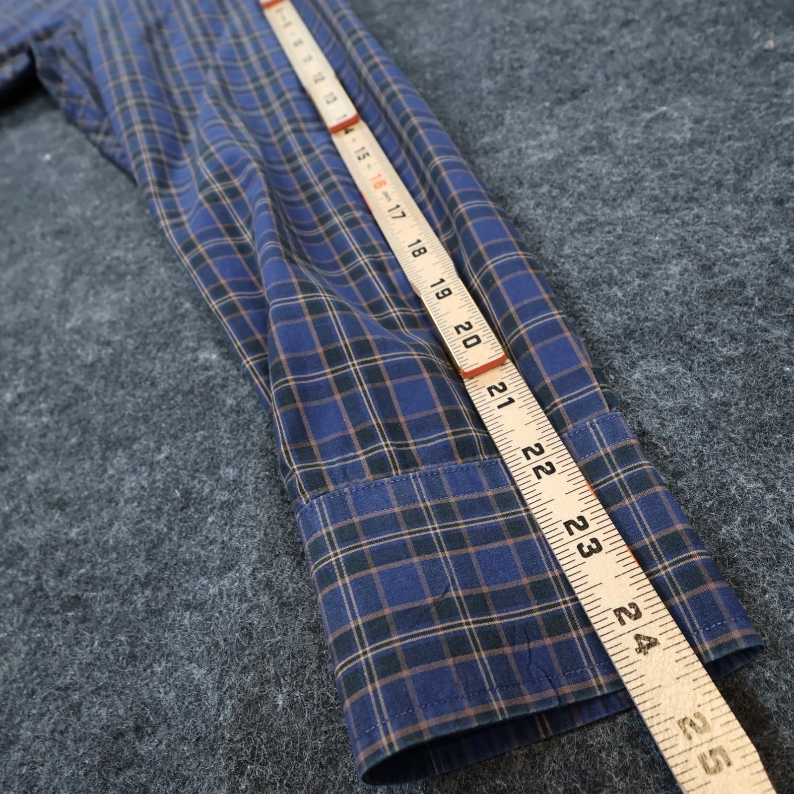 Scott Barber Button Up Mens M Blue Excellent Plaid Long Sleeve - Thumbnail 4