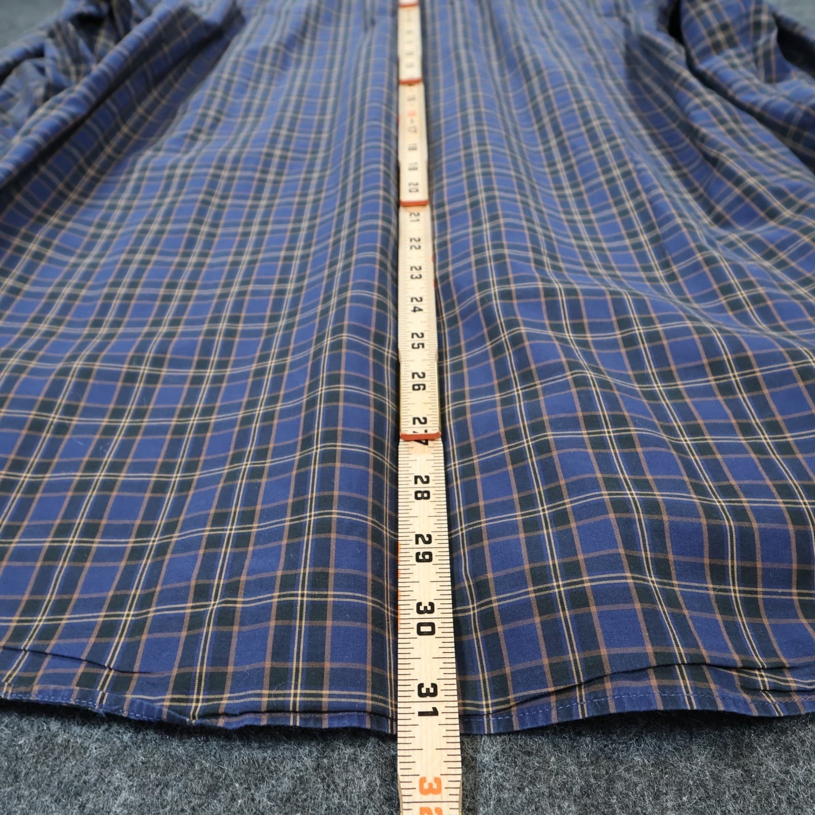 Scott Barber Button Up Mens M Blue Excellent Plaid Long Sleeve - Thumbnail 5