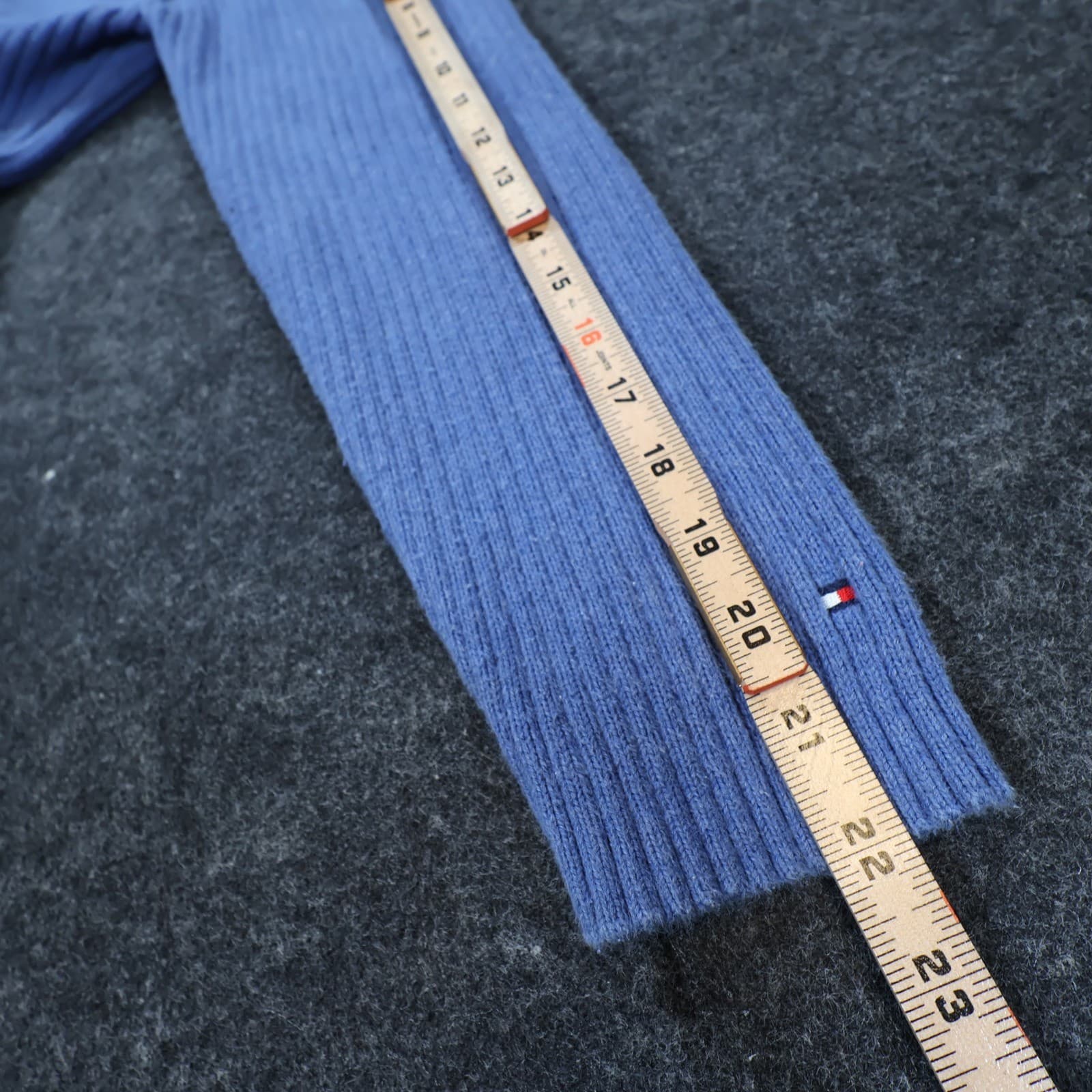 Tommy Hilfiger Sweater Mens Medium Blue Excellent Ribbed Knit - Thumbnail 4