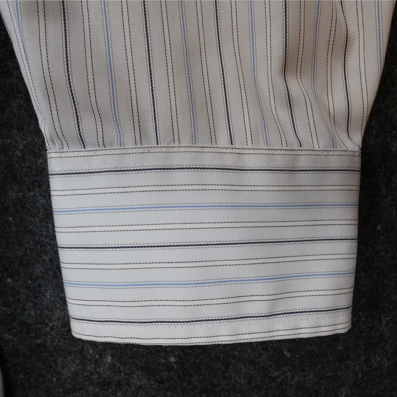 Chaps Button Down Shirt Mens 17.5 White Striped Excellent Non-Iron Classic Fit - Thumbnail 14