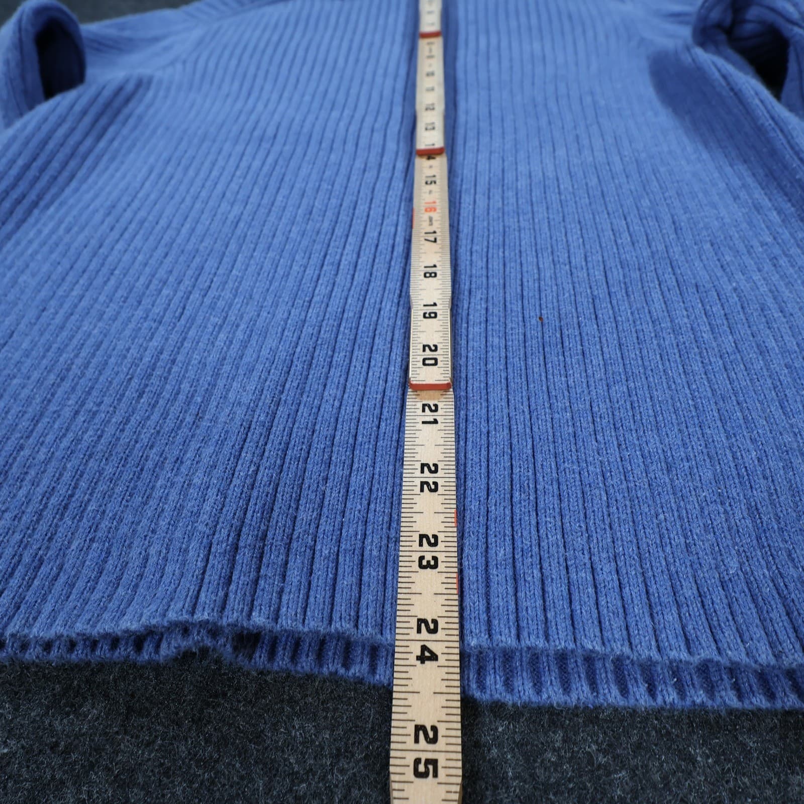Tommy Hilfiger Sweater Mens Medium Blue Excellent Ribbed Knit - Thumbnail 5