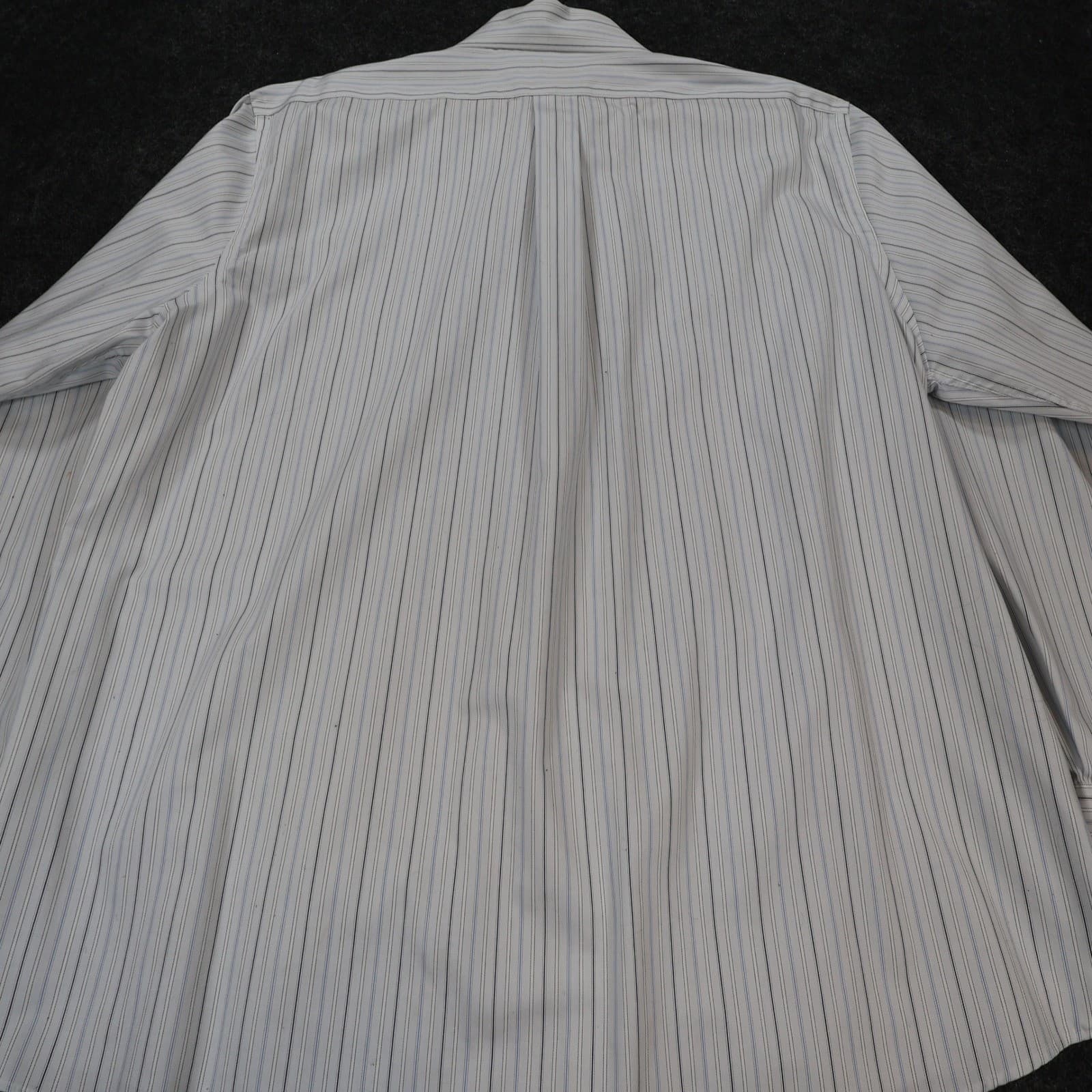 Chaps Button Down Shirt Mens 17.5 White Striped Excellent Non-Iron Classic Fit - Thumbnail 12