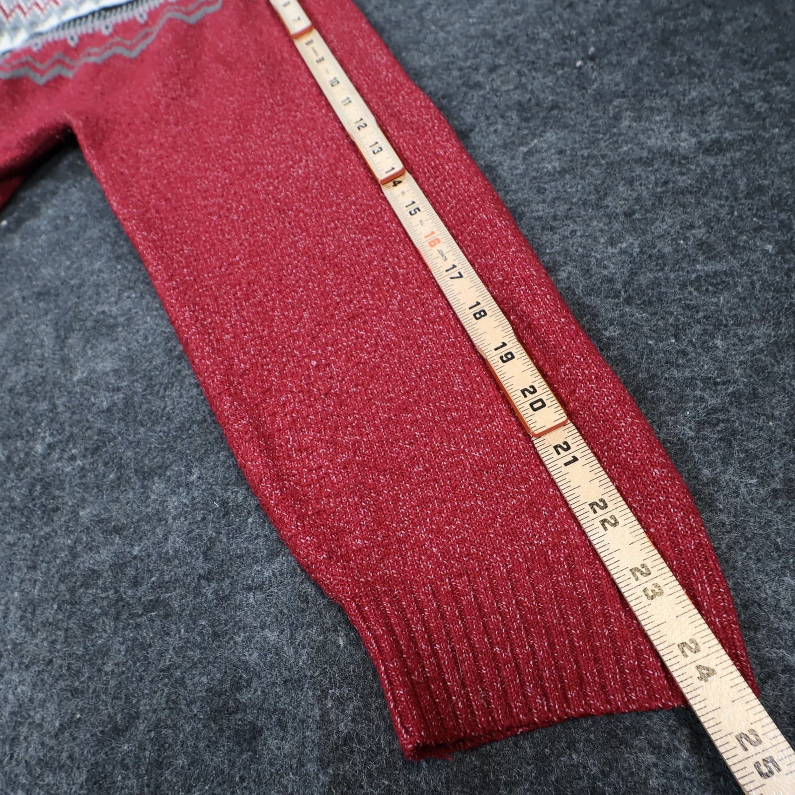 Weatherproof Vintage Sweater Womens Large Red Excellent Fair Isle Knit - Thumbnail 4