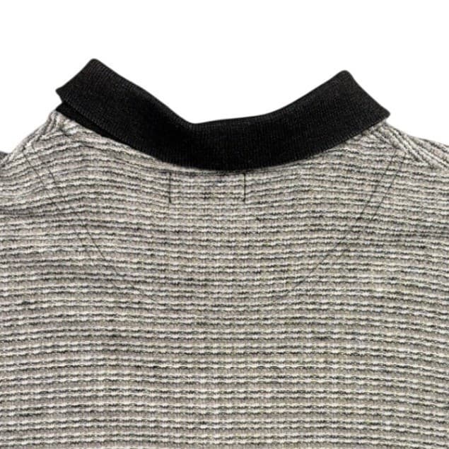 Claiborne Polo Shirt Mens Large Gray Vintage Striped Knit MWR0351 C047 - Thumbnail 6