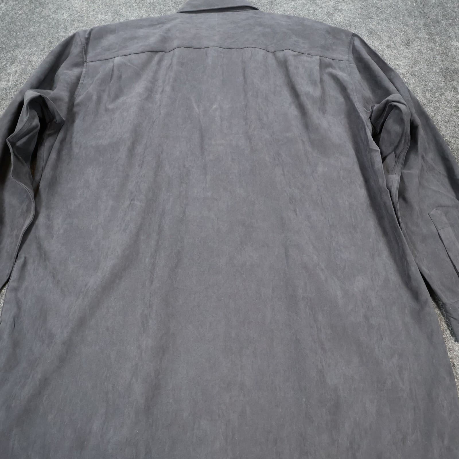 Irvine Park Button Up Mens XLG Gray Excellent Faux Suede Long Sleeve - Thumbnail 10