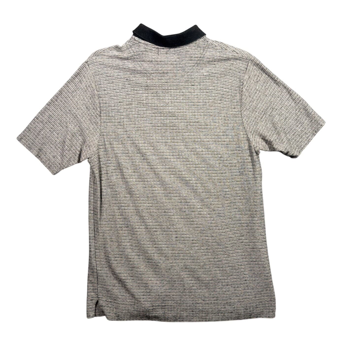 Claiborne Polo Shirt Mens Large Gray Vintage Striped Knit MWR0351 C047 - Thumbnail 2