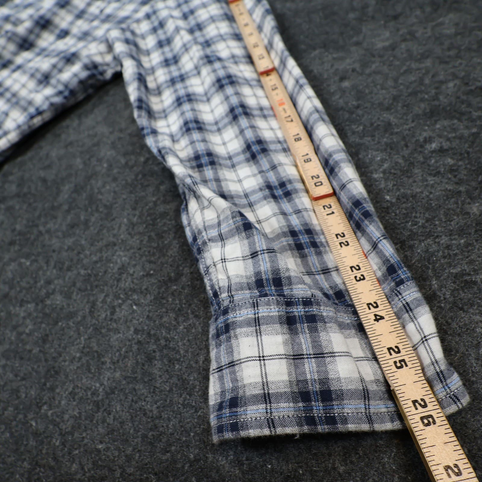 Alesbury Flannel Mens XXL Blue Excellent Plaid Long Sleeve Button Up Shirt - Thumbnail 4