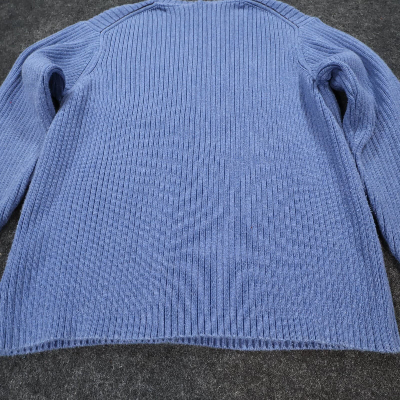 Tommy Hilfiger Sweater Mens Medium Blue Excellent Ribbed Knit - Thumbnail 11