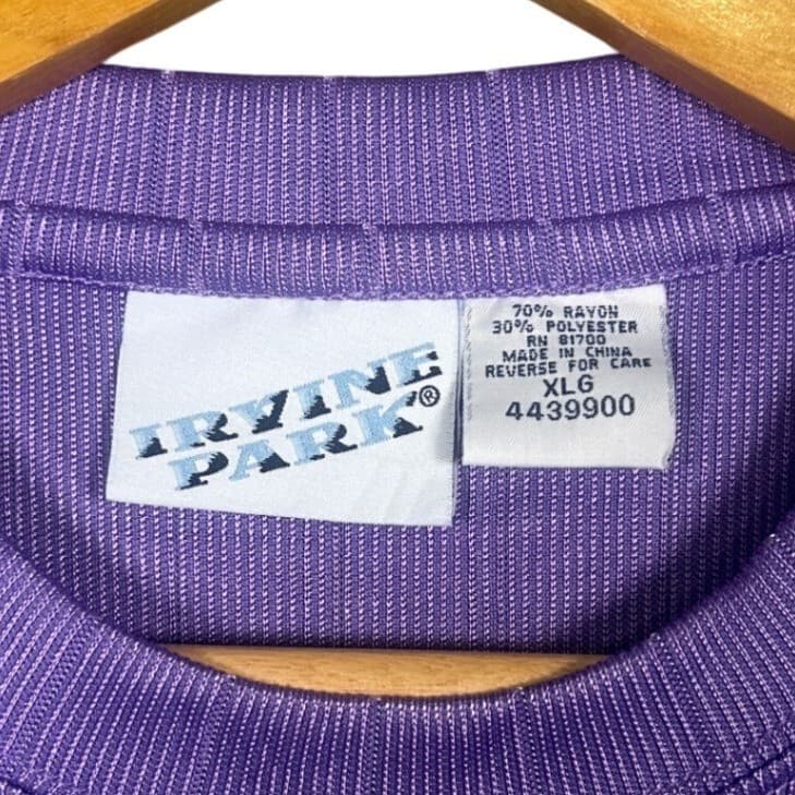 Irvine Park Purple Pinstripe Short Sleeve Crew Neck T Shirt Mens XL - Thumbnail 5