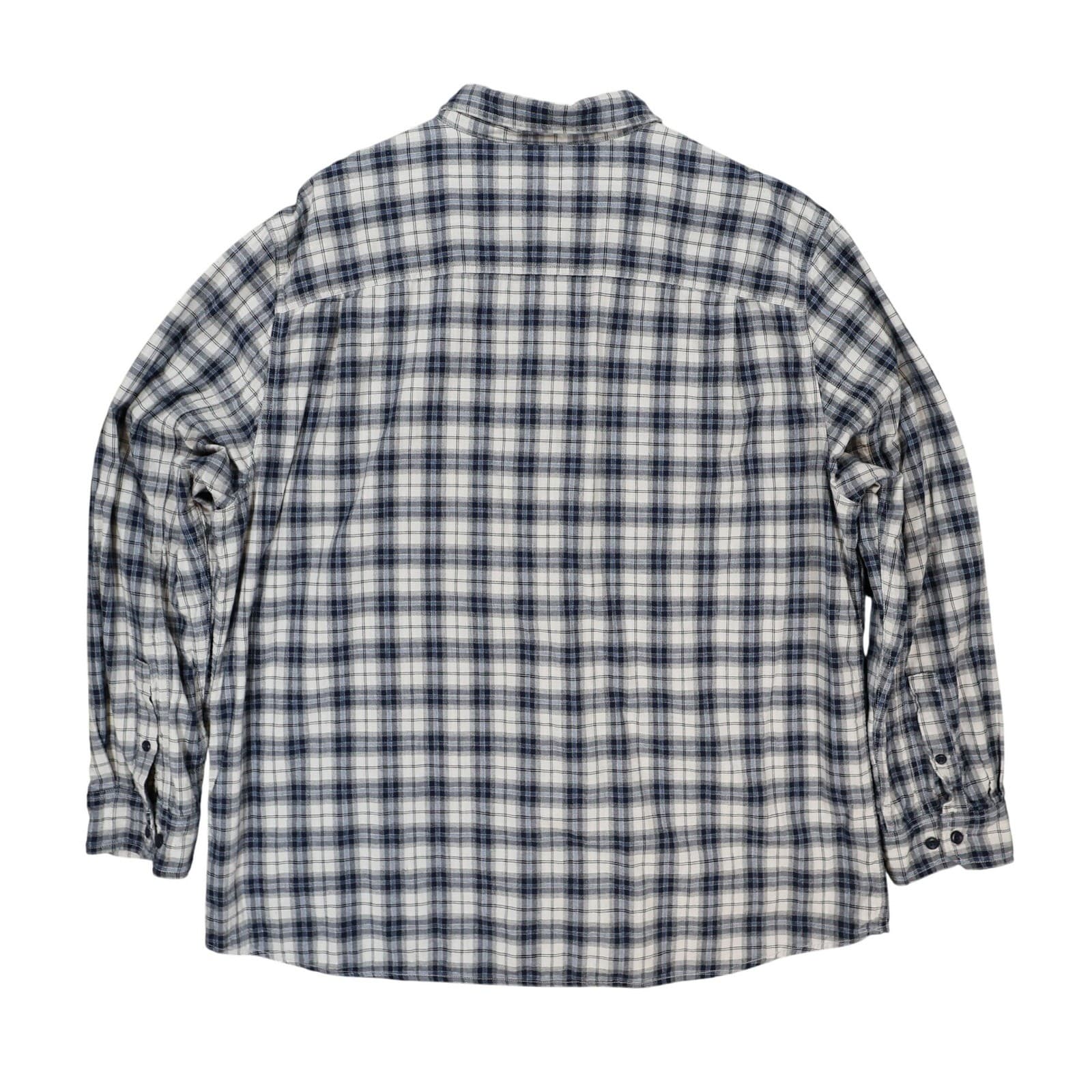 Alesbury Flannel Mens XXL Blue Excellent Plaid Long Sleeve Button Up Shirt - Thumbnail 2