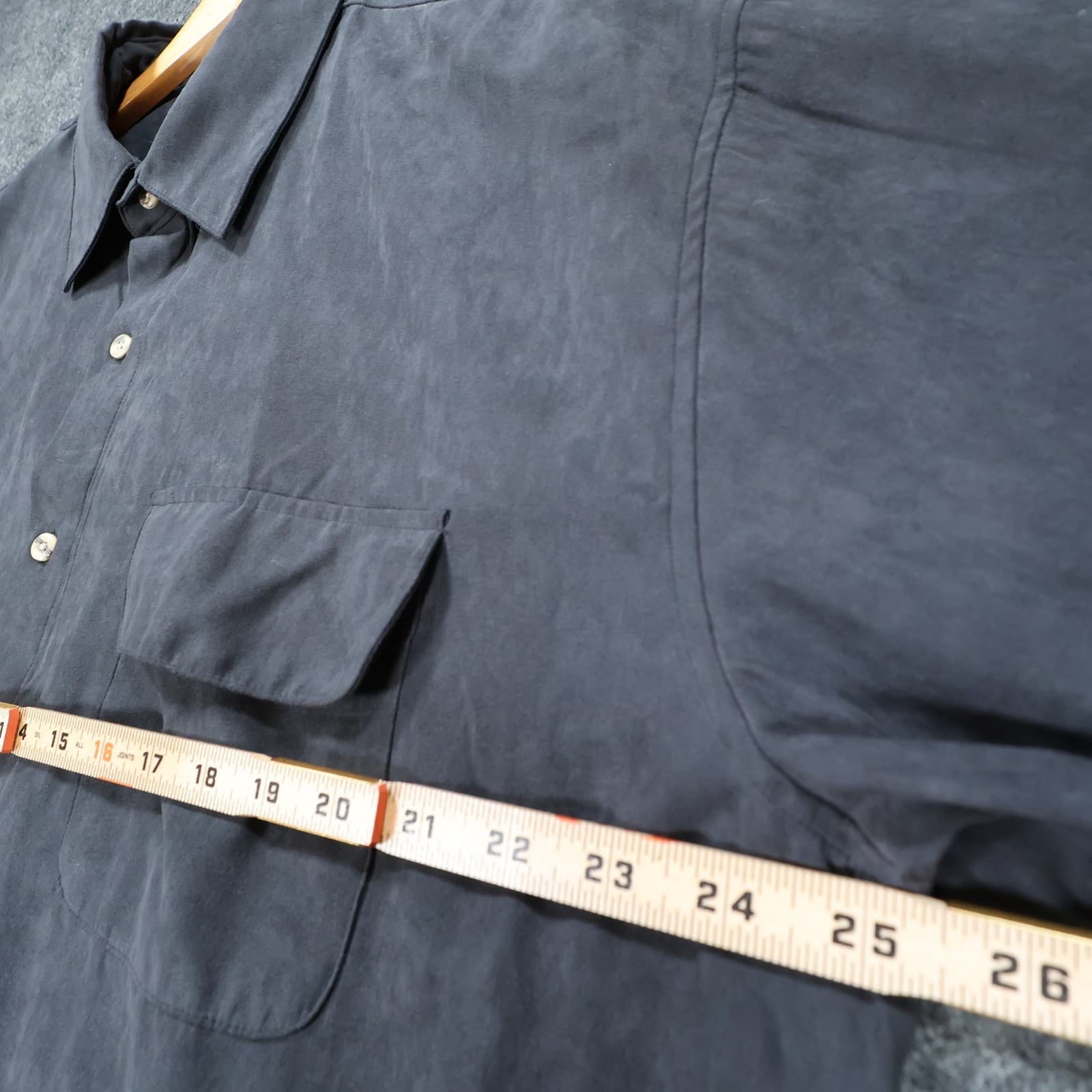 Irvine Park Button Up Mens XLG Gray Excellent Faux Suede Long Sleeve - Thumbnail 3
