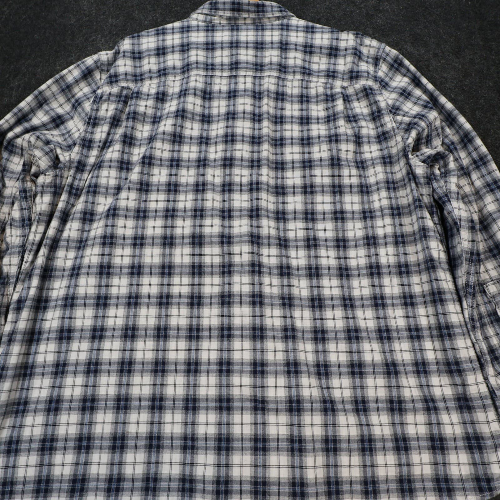 Alesbury Flannel Mens XXL Blue Excellent Plaid Long Sleeve Button Up Shirt - Thumbnail 11