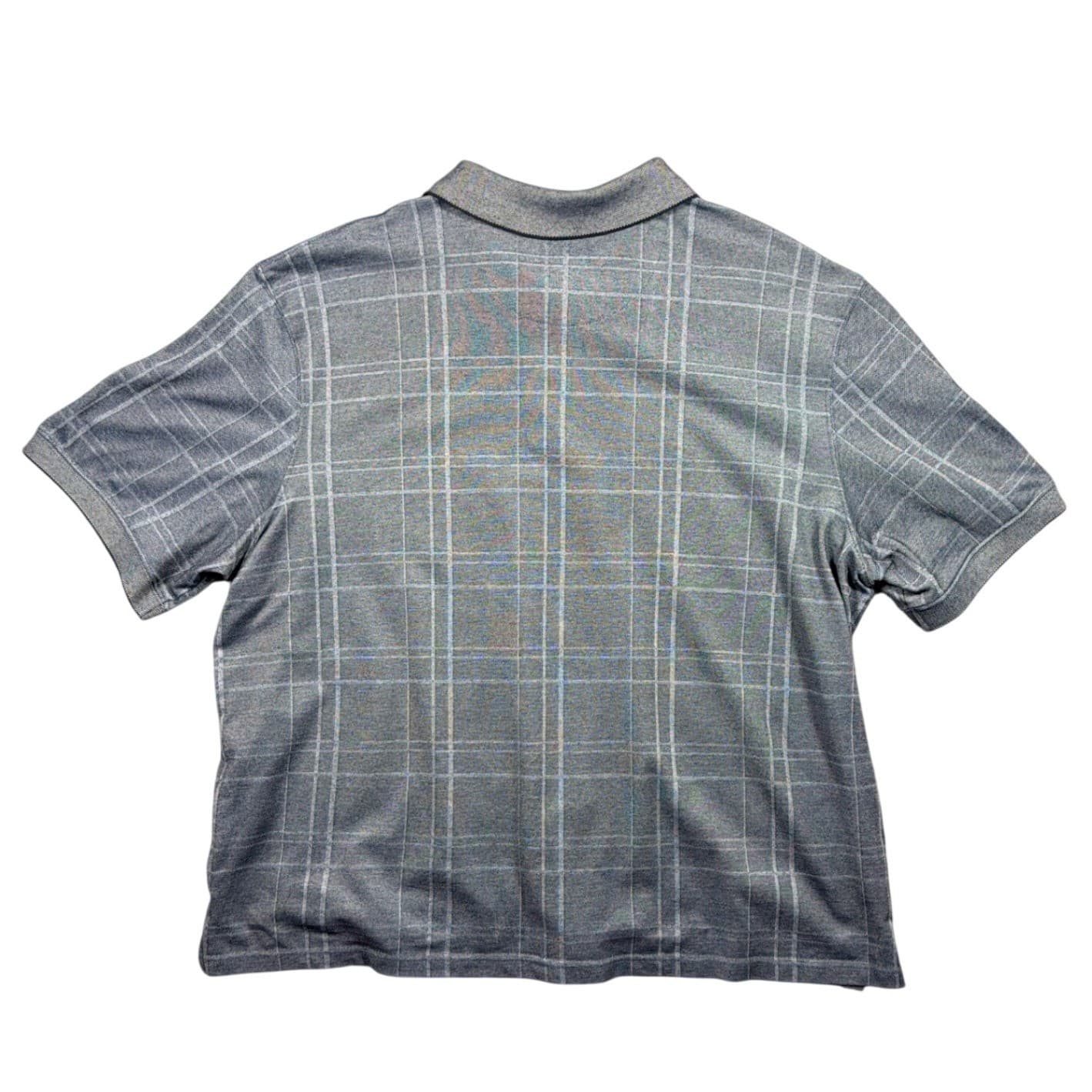 Haggar Polo Shirt Mens XXL Gray Plaid Short Sleeve Cotton Blend 1332 - Thumbnail 2