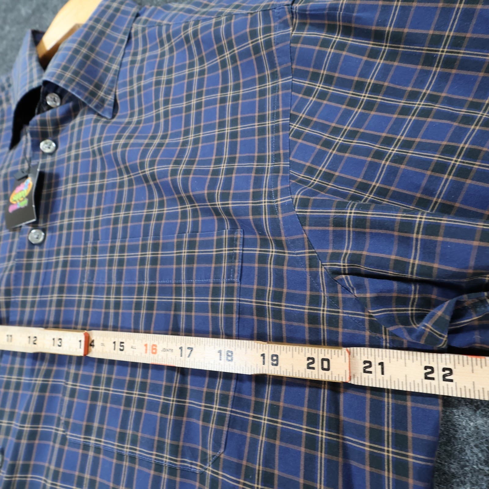 Scott Barber Button Up Mens M Blue Excellent Plaid Long Sleeve - Thumbnail 3