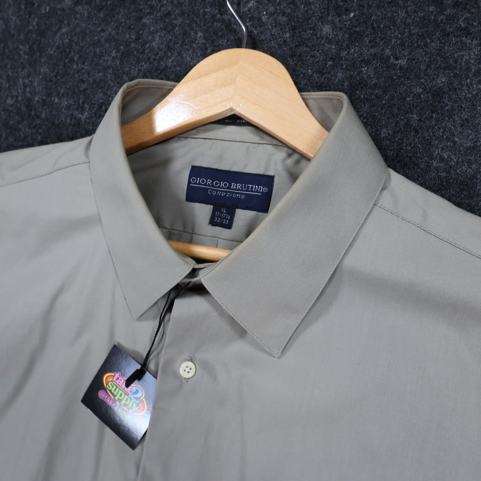 Giorgio Brutini Button Up Mens XL Grey Excellent Long Sleeve Solid - Thumbnail 8