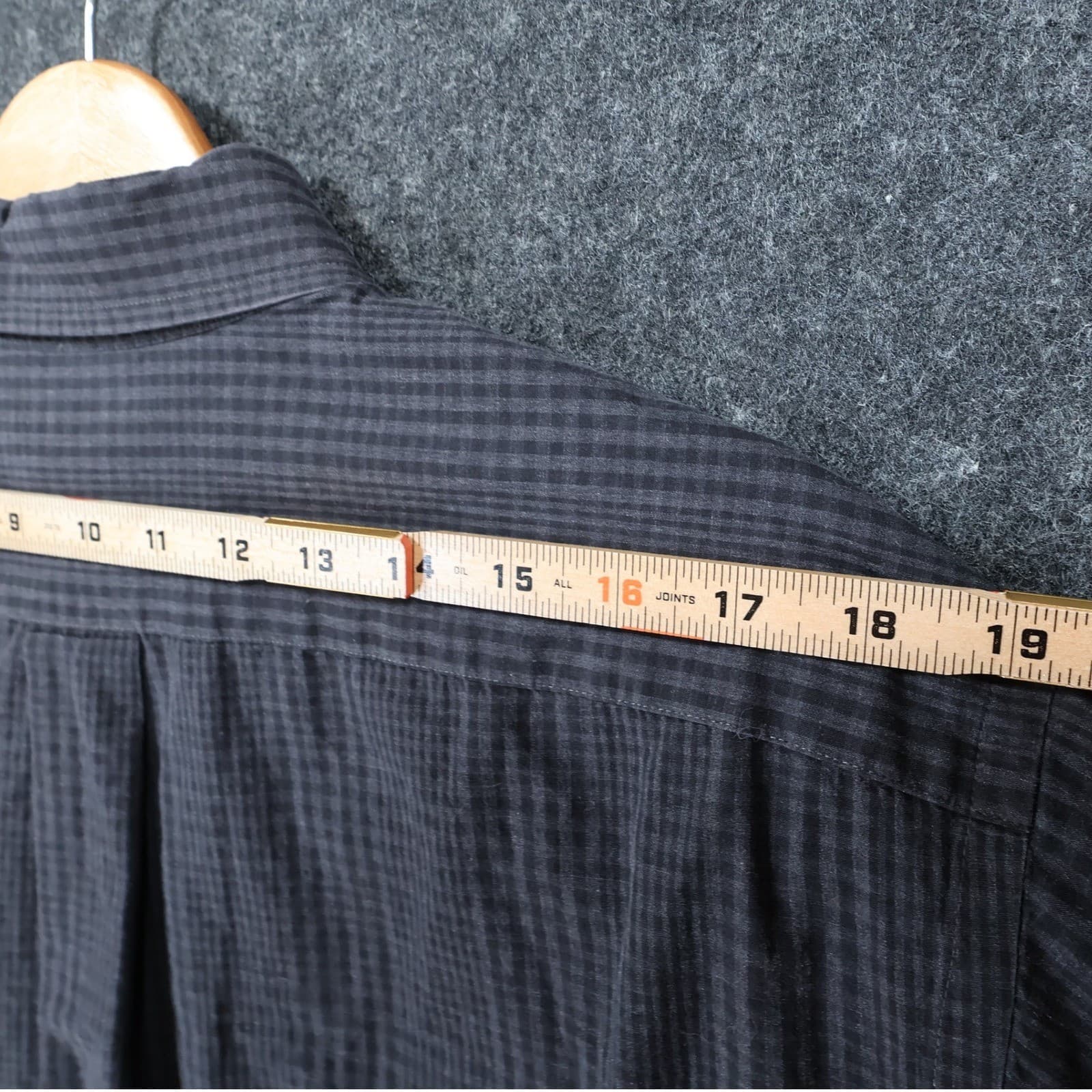 Roundtree & Yorke Button Down Mens Large Black Excellent Gingham Plaid - Thumbnail 6