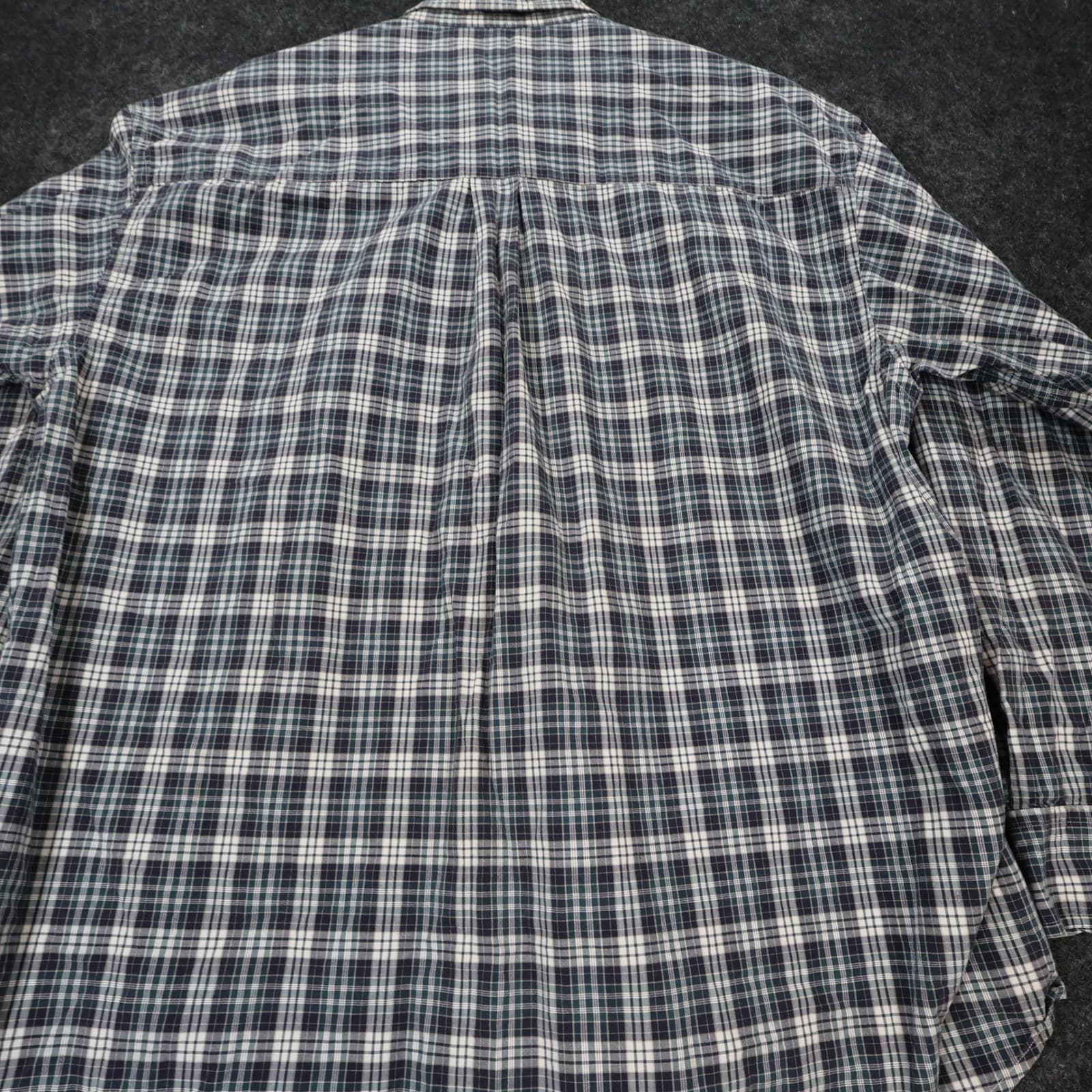 Haggar Button Down Mens XXL Blue Excellent Plaid Cotton - Thumbnail 10