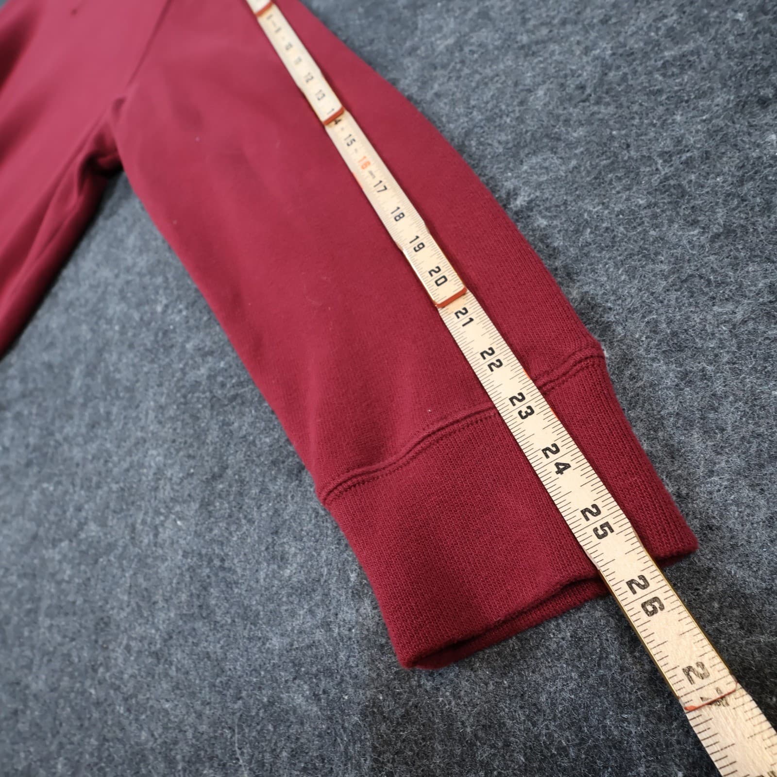 Lands End Sweatshirt Mens L Red Excellent Crewneck Ribbed Trim - Thumbnail 4