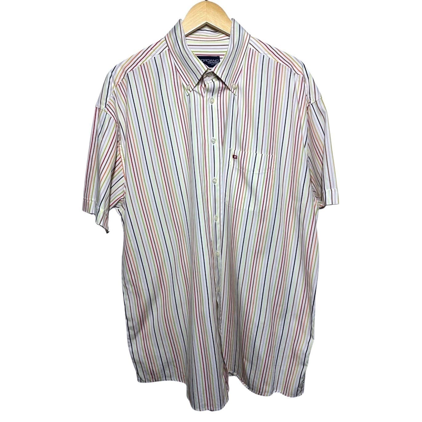 GIORDANO Experience Men's XXL Short Sleeve Button Down Multi Stripe Shirt - Thumbnail 3