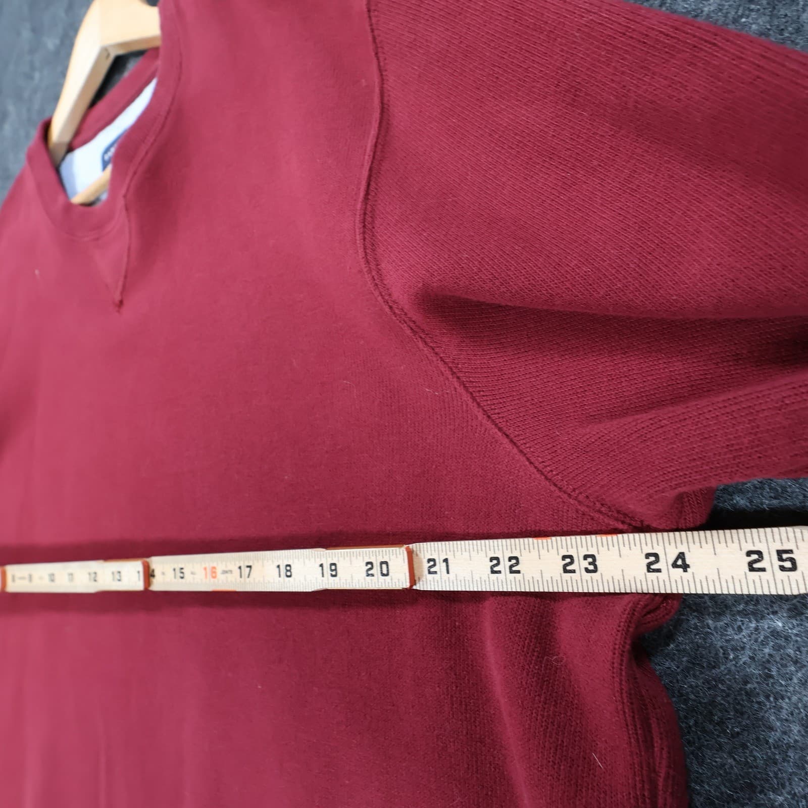 Lands End Sweatshirt Mens L Red Excellent Crewneck Ribbed Trim - Thumbnail 3