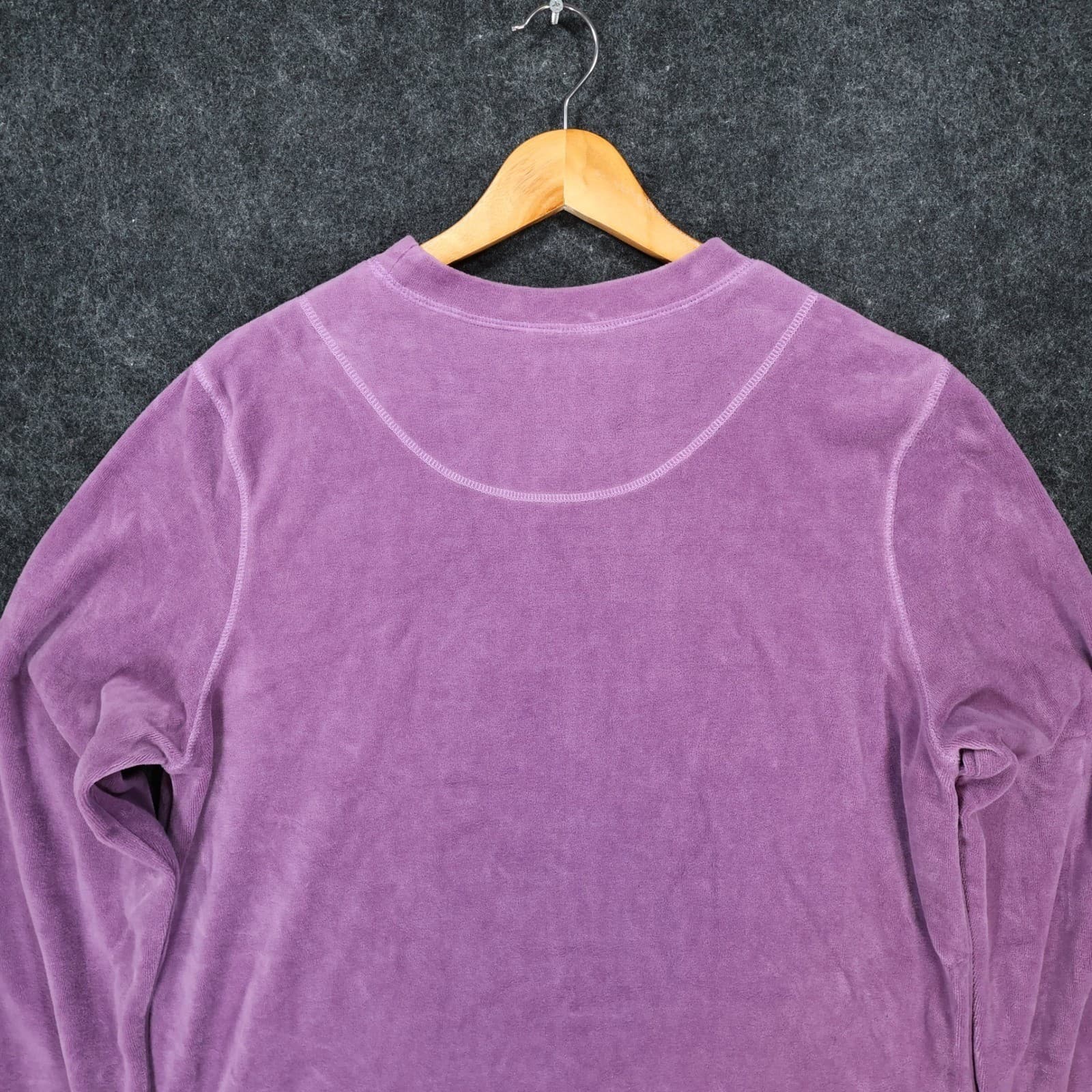 Serengeti Velour Pullover Womens Large Purple Excellent Long Sleeve Pocket Top - Thumbnail 9
