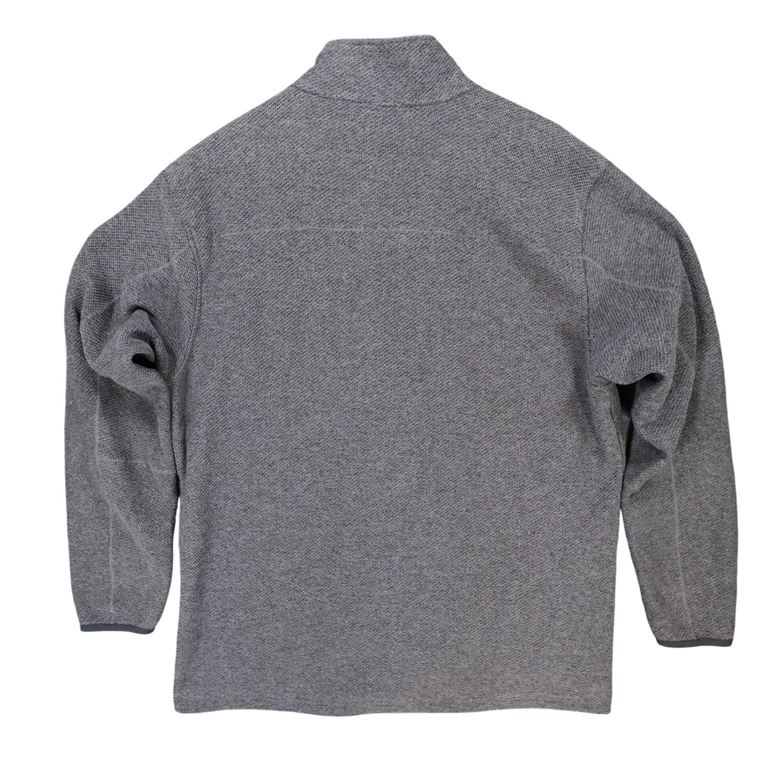 Cabela's Pullover Mens XL Gray Excellent Textured Fleece Quarter Zip - Thumbnail 2