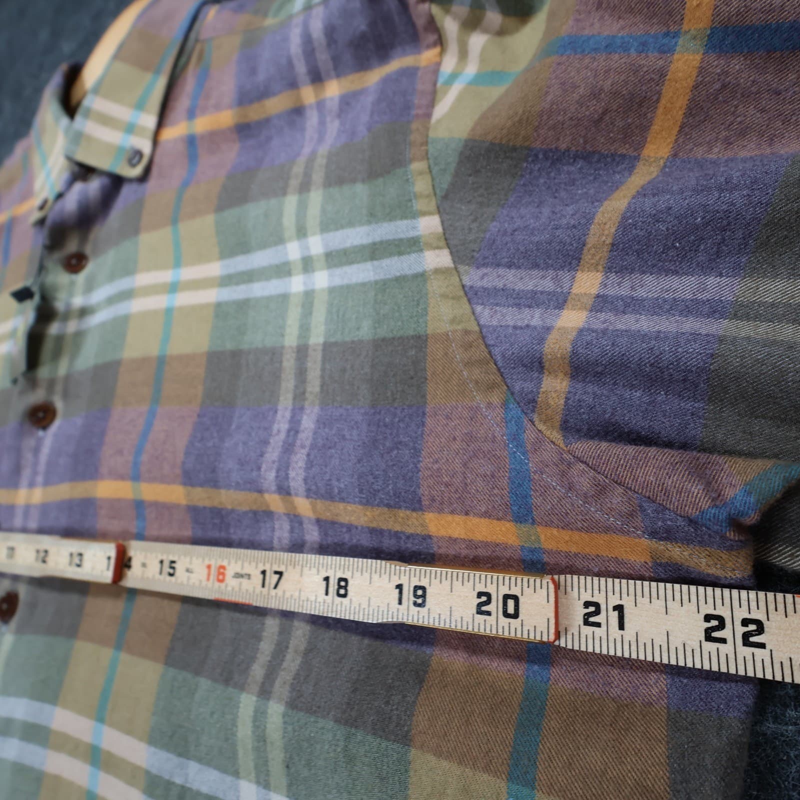 Calder Carmel Button Down Mens Large Multicolor Excellent Plaid Flannel - Thumbnail 3