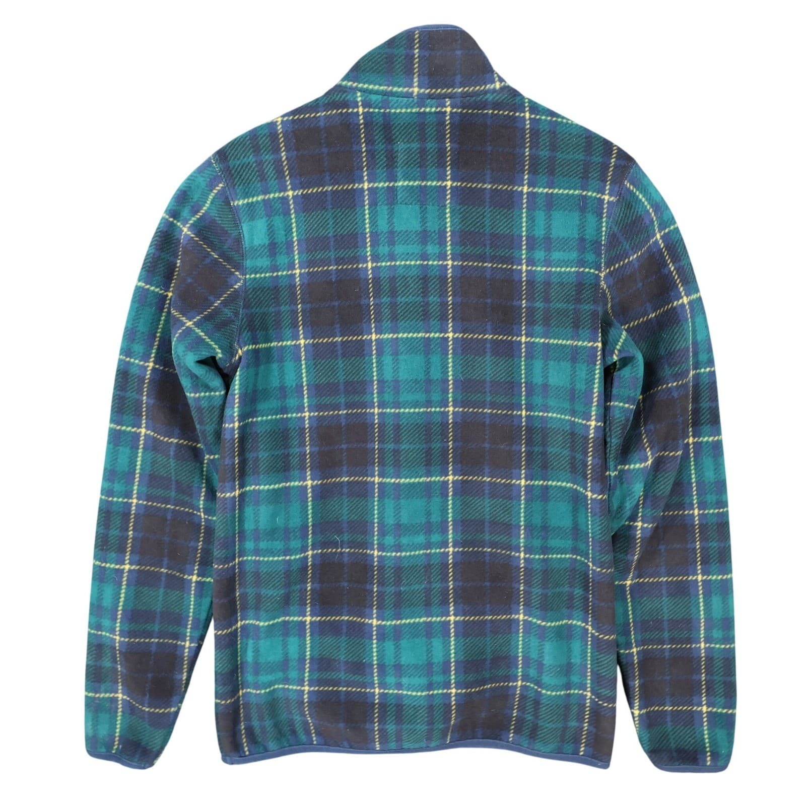 Prince & Fox Fleece Pullover Mens Small Green Excellent Plaid Quarter Zip - Thumbnail 2
