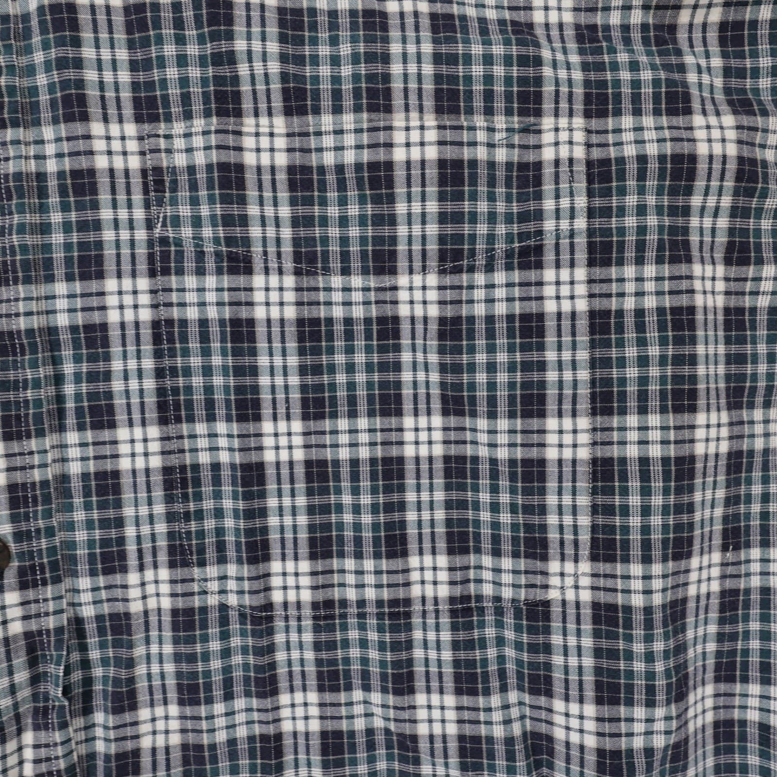 Haggar Button Down Mens XXL Blue Excellent Plaid Cotton - Thumbnail 11