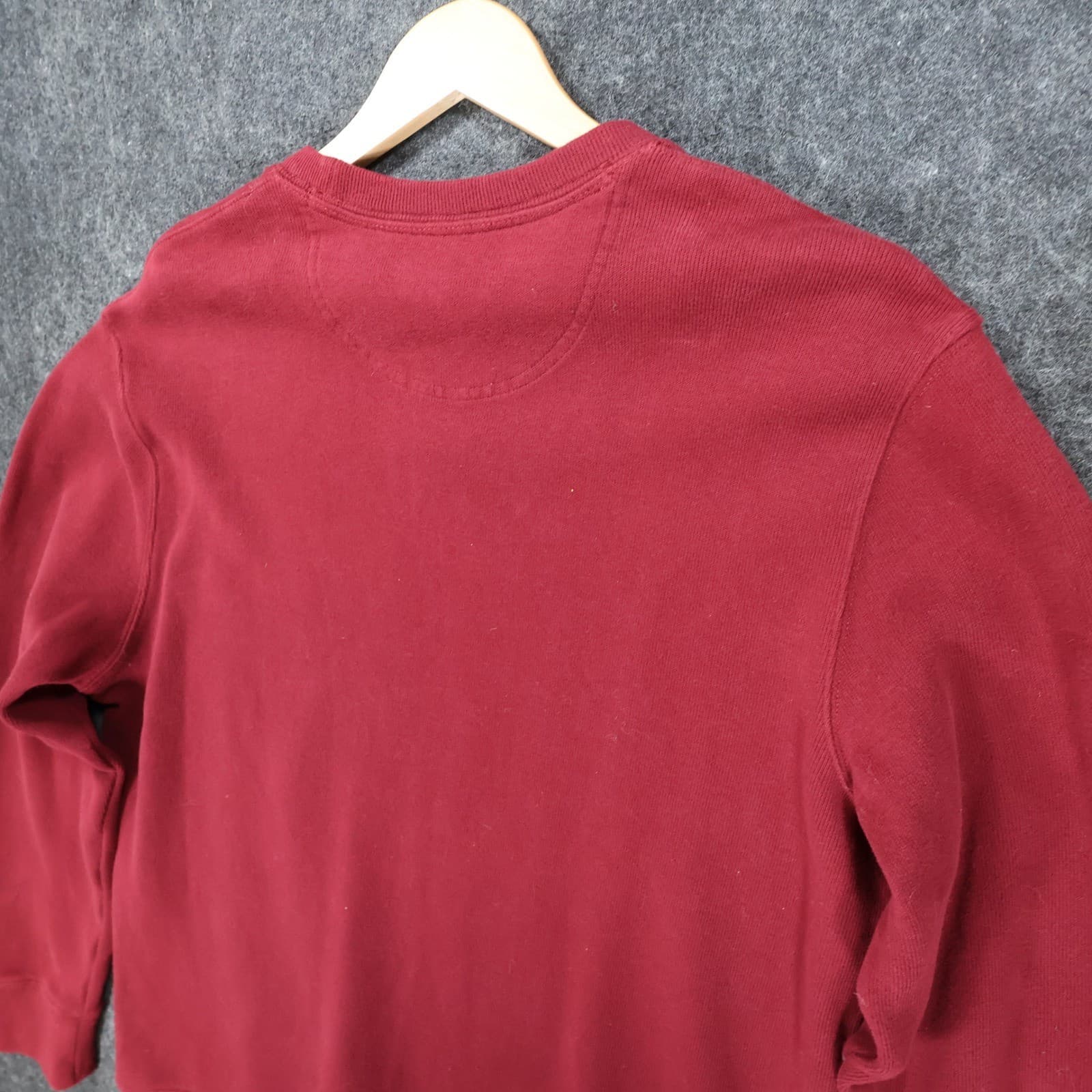 Lands End Sweatshirt Mens L Red Excellent Crewneck Ribbed Trim - Thumbnail 10