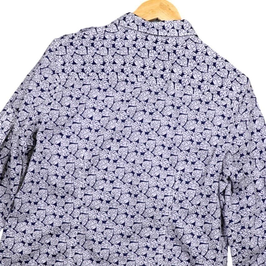 Liz Claiborne Womens Button Down Shirt Long Sleeve Tropical Leaf Print Size M - Thumbnail 3