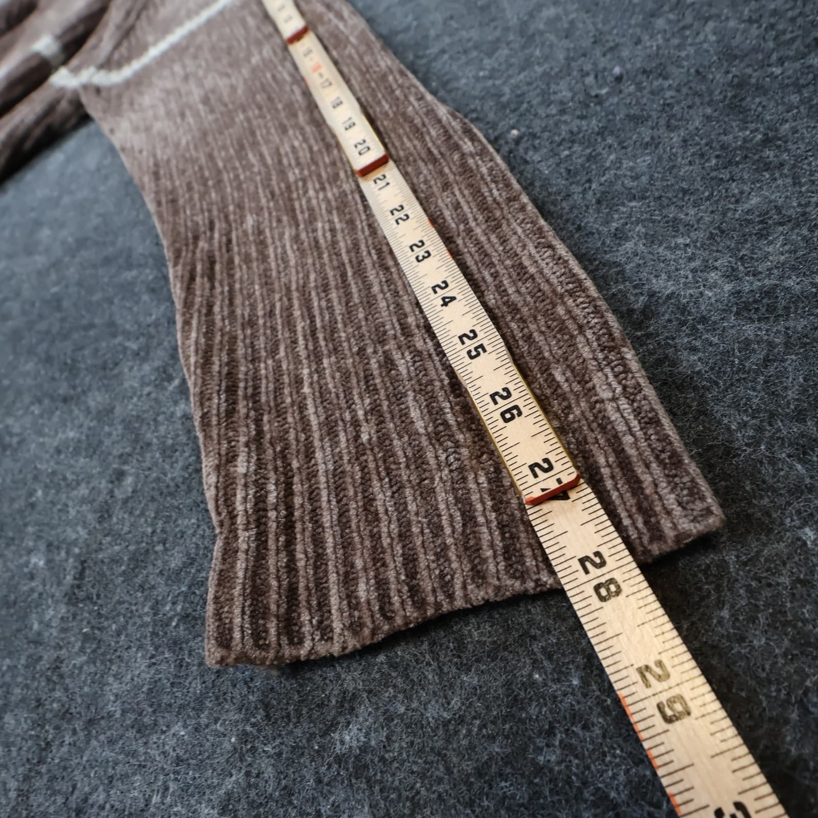 Croft & Barrow Sweater Mens XLT Brown Excellent Chenille Ribbed V-Neck - Thumbnail 5