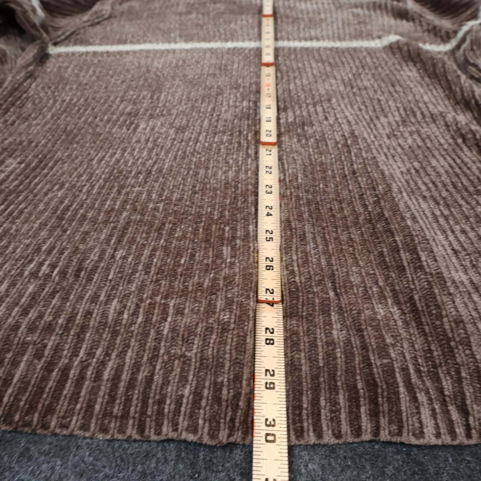 Croft & Barrow Sweater Mens XLT Brown Excellent Chenille Ribbed V-Neck - Thumbnail 6
