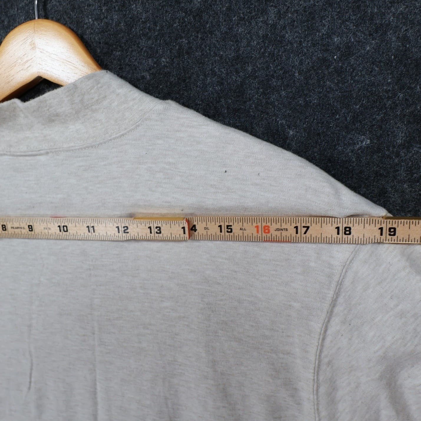 Roundtree & Yorke Mock Neck Shirt Mens XL Beige Excellent Heathered Cotton - Thumbnail 6