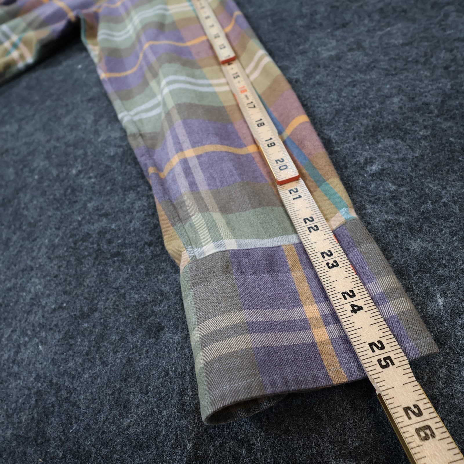 Calder Carmel Button Down Mens Large Multicolor Excellent Plaid Flannel - Thumbnail 4