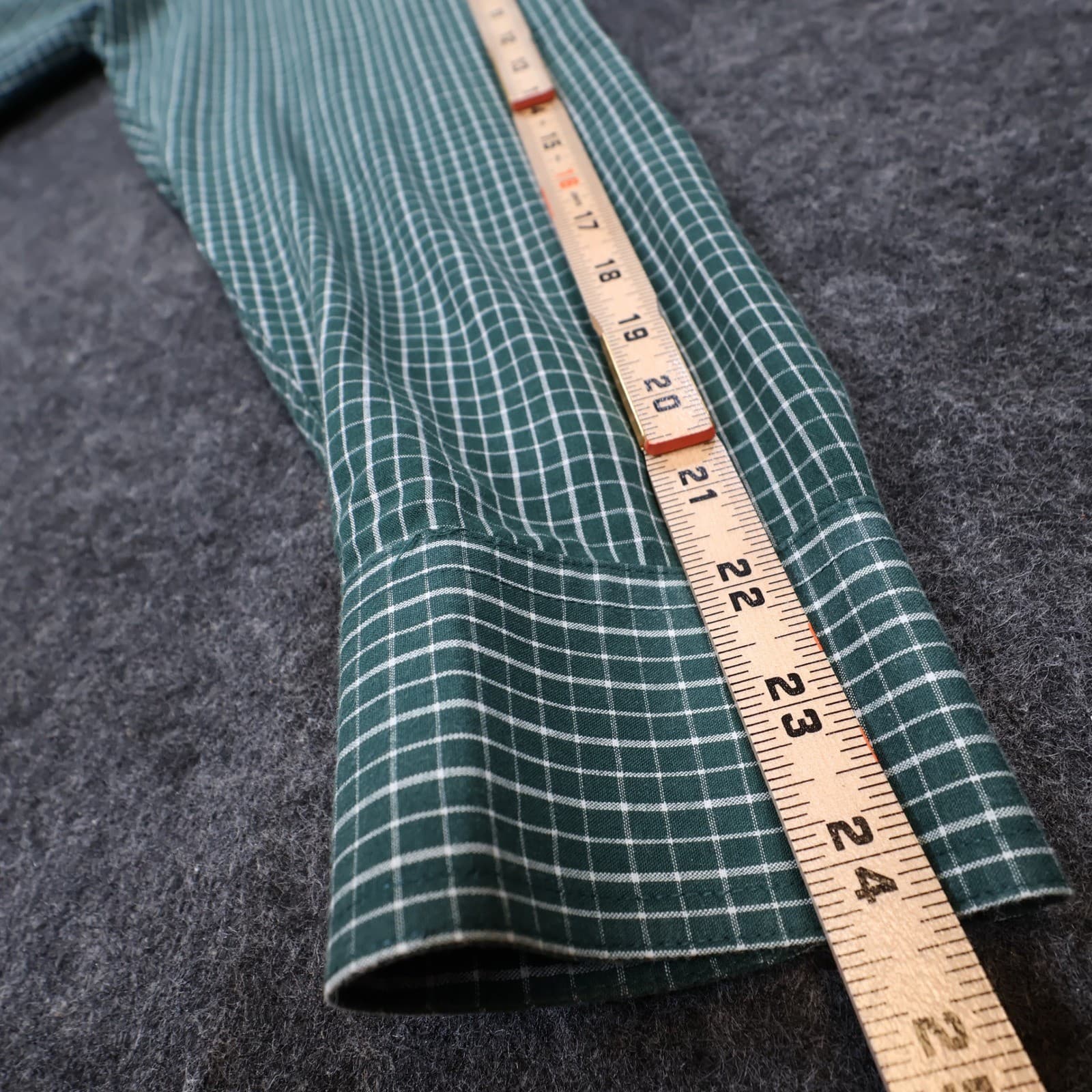 Wrangler Button Up Shirt Mens L Green Excellent Plaid Long Sleeve MR2084A - Thumbnail 4