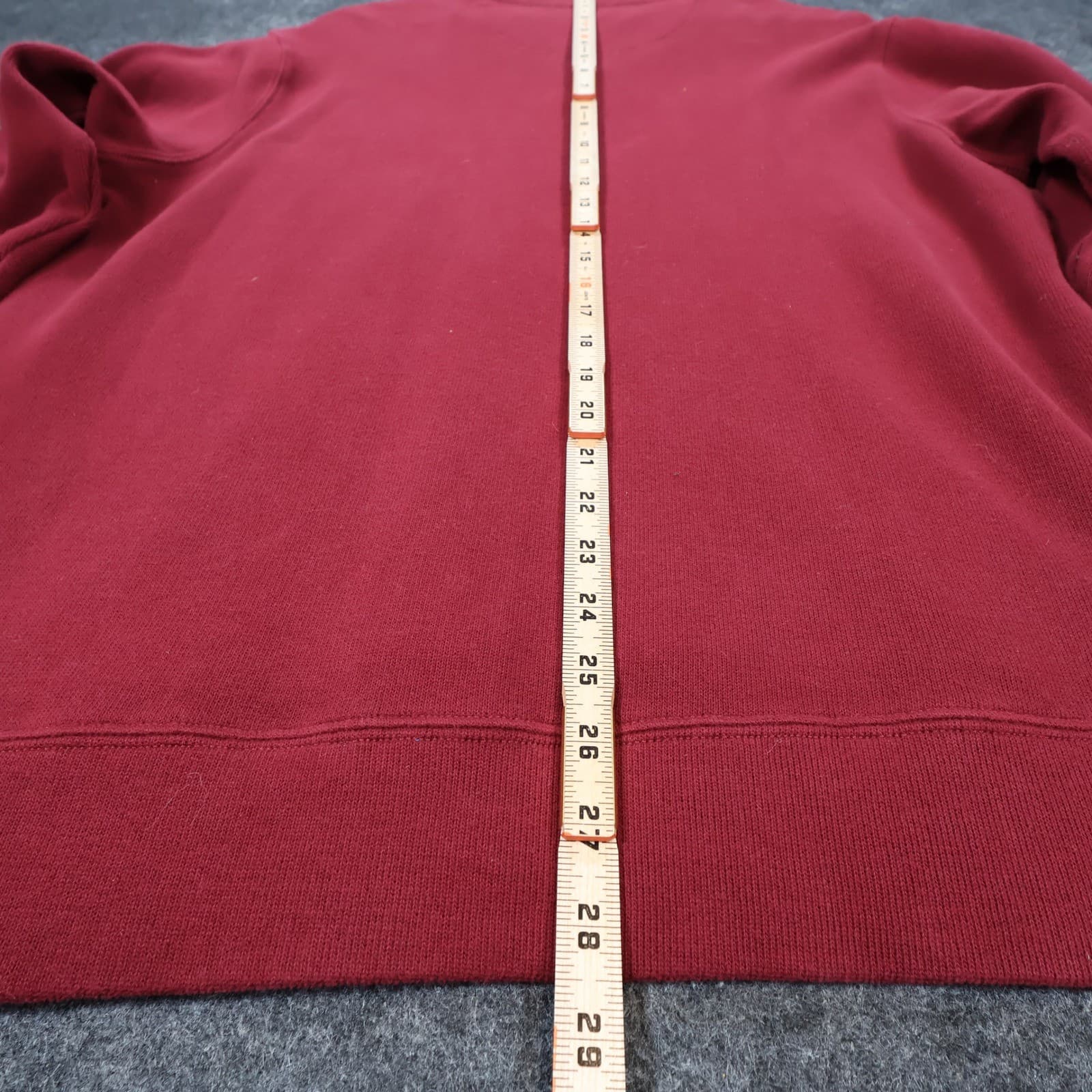 Lands End Sweatshirt Mens L Red Excellent Crewneck Ribbed Trim - Thumbnail 5