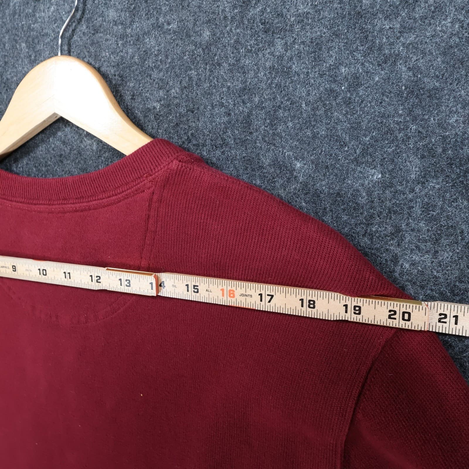 Lands End Sweatshirt Mens L Red Excellent Crewneck Ribbed Trim - Thumbnail 6