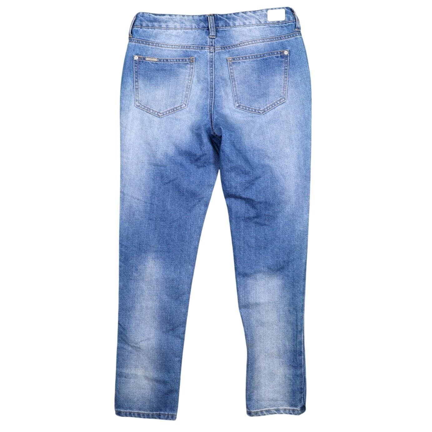 CELEBRITY PINK Women's Blue Distressed Denim Jeans Straight Leg Size 27 - Thumbnail 2