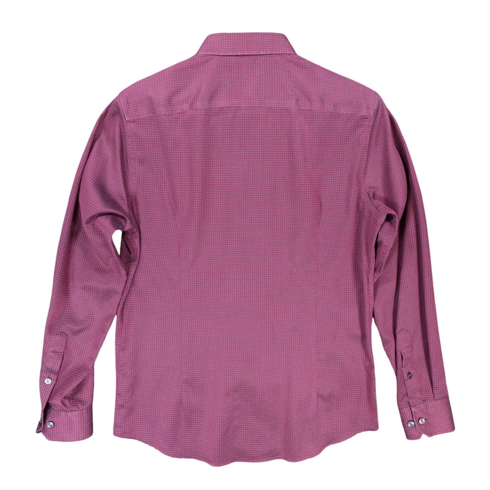 Murano Button Down Shirt Mens M Burgundy Excellent Slim Fit Geometric Print - Thumbnail 2