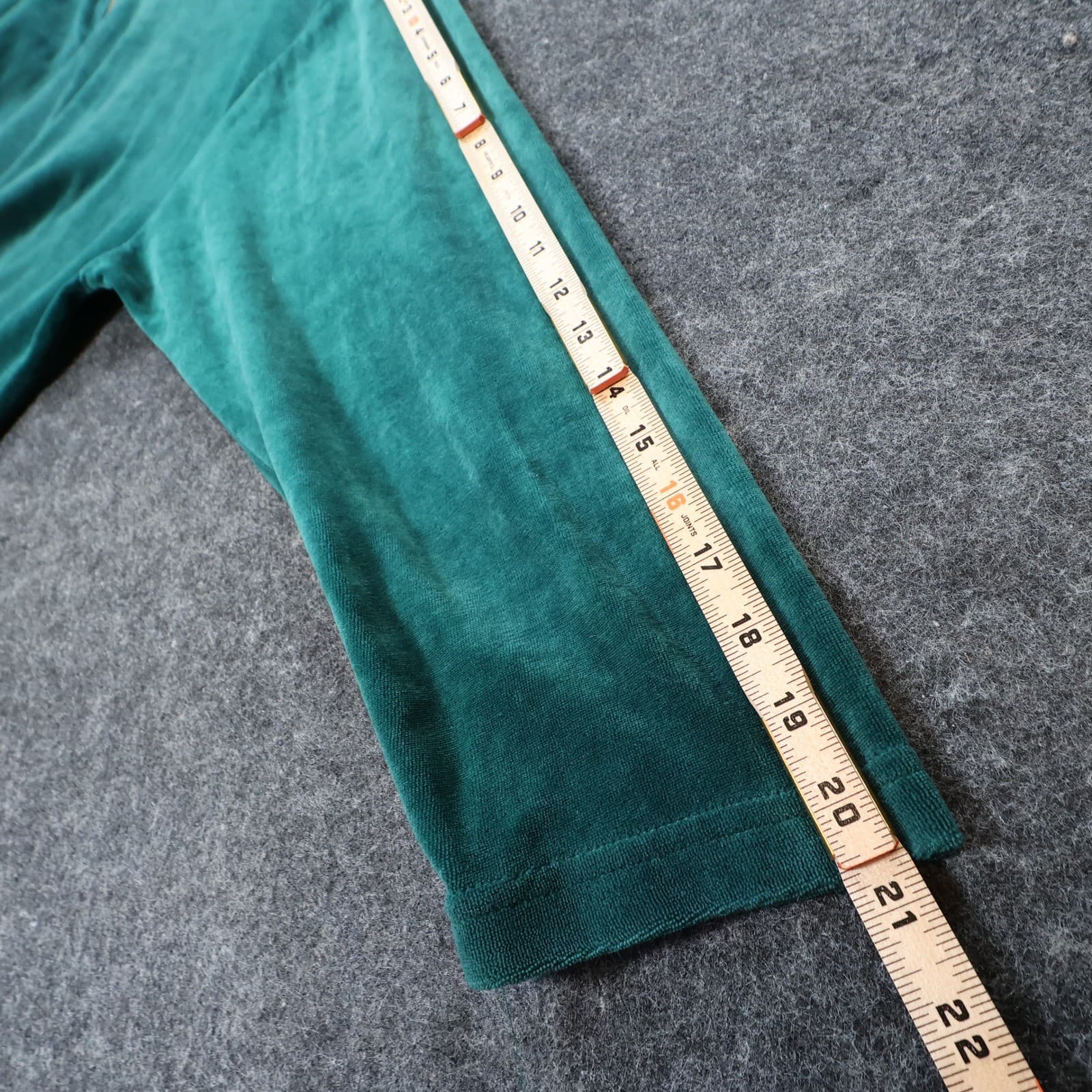Sag Harbor Pullover Women Large Green Excellent Velour Quarter Zip - Thumbnail 4