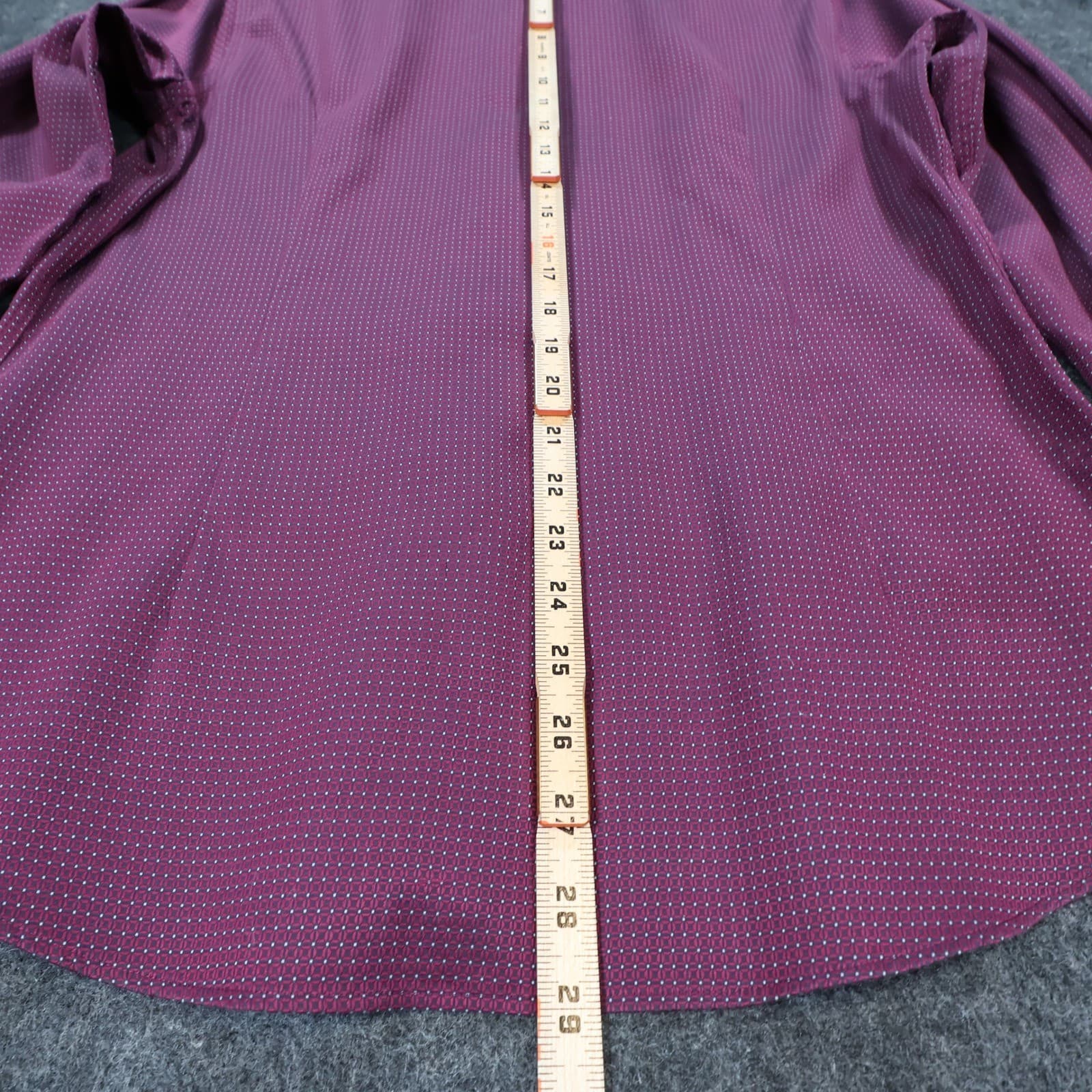 Murano Button Down Shirt Mens M Burgundy Excellent Slim Fit Geometric Print - Thumbnail 5