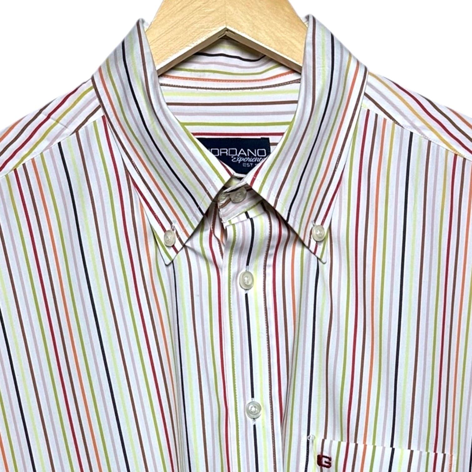 GIORDANO Experience Men's XXL Short Sleeve Button Down Multi Stripe Shirt - Thumbnail 5