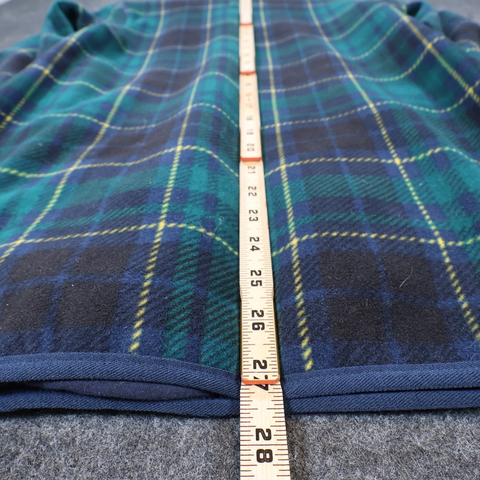 Prince & Fox Fleece Pullover Mens Small Green Excellent Plaid Quarter Zip - Thumbnail 5