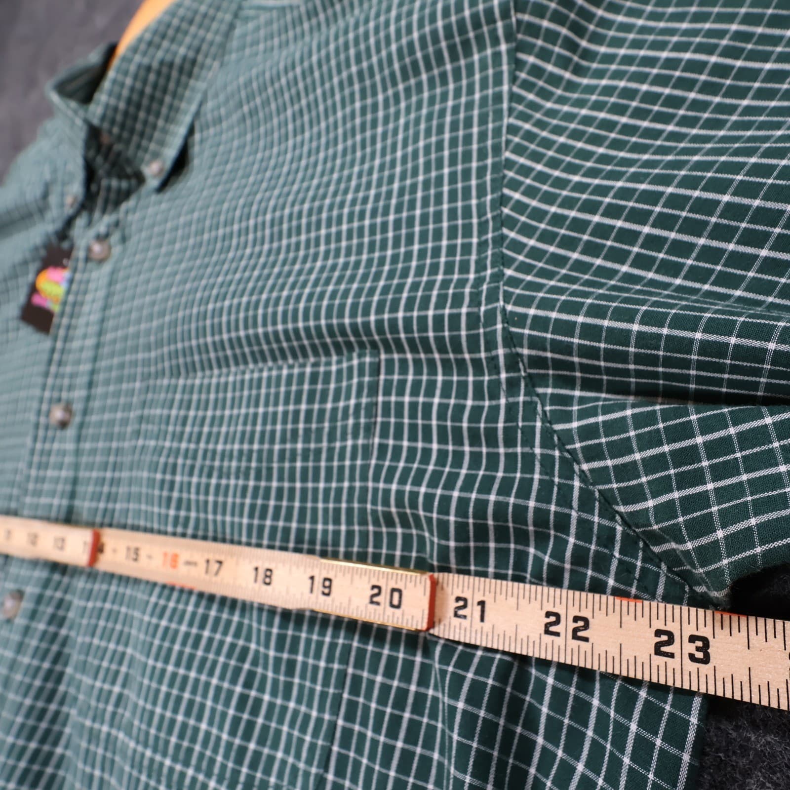 Wrangler Button Up Shirt Mens L Green Excellent Plaid Long Sleeve MR2084A - Thumbnail 3