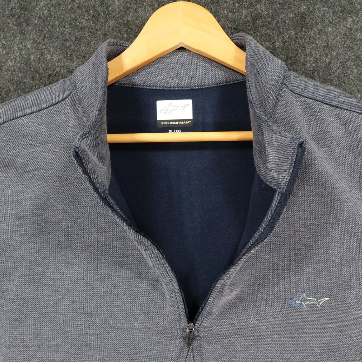 Greg Norman Pullover Mens XL Blue Excellent Quarter Zip Heathered - Thumbnail 10