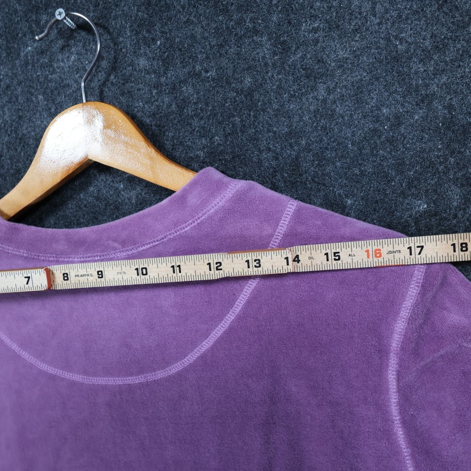 Serengeti Velour Pullover Womens Large Purple Excellent Long Sleeve Pocket Top - Thumbnail 6