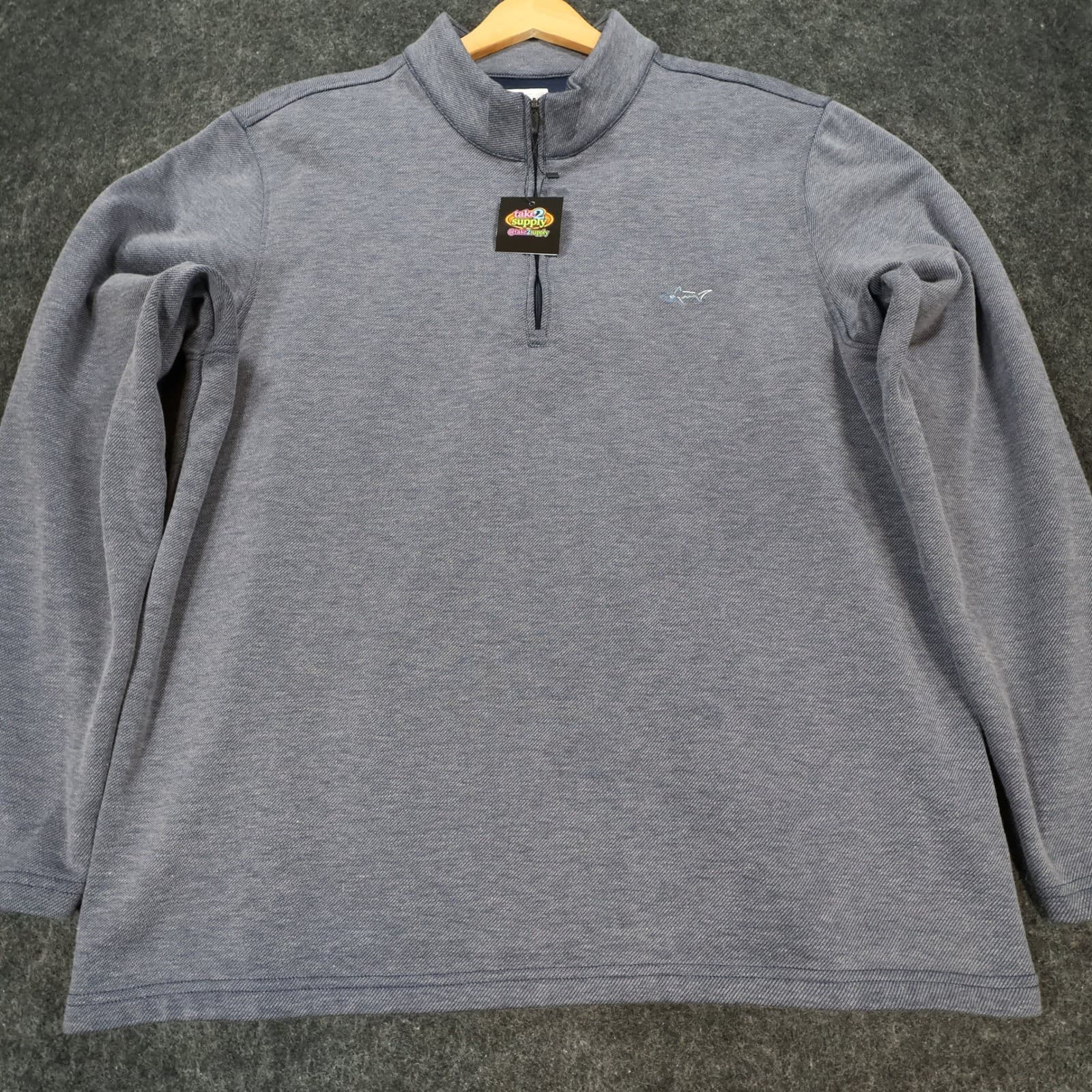 Greg Norman Pullover Mens XL Blue Excellent Quarter Zip Heathered - Thumbnail 11