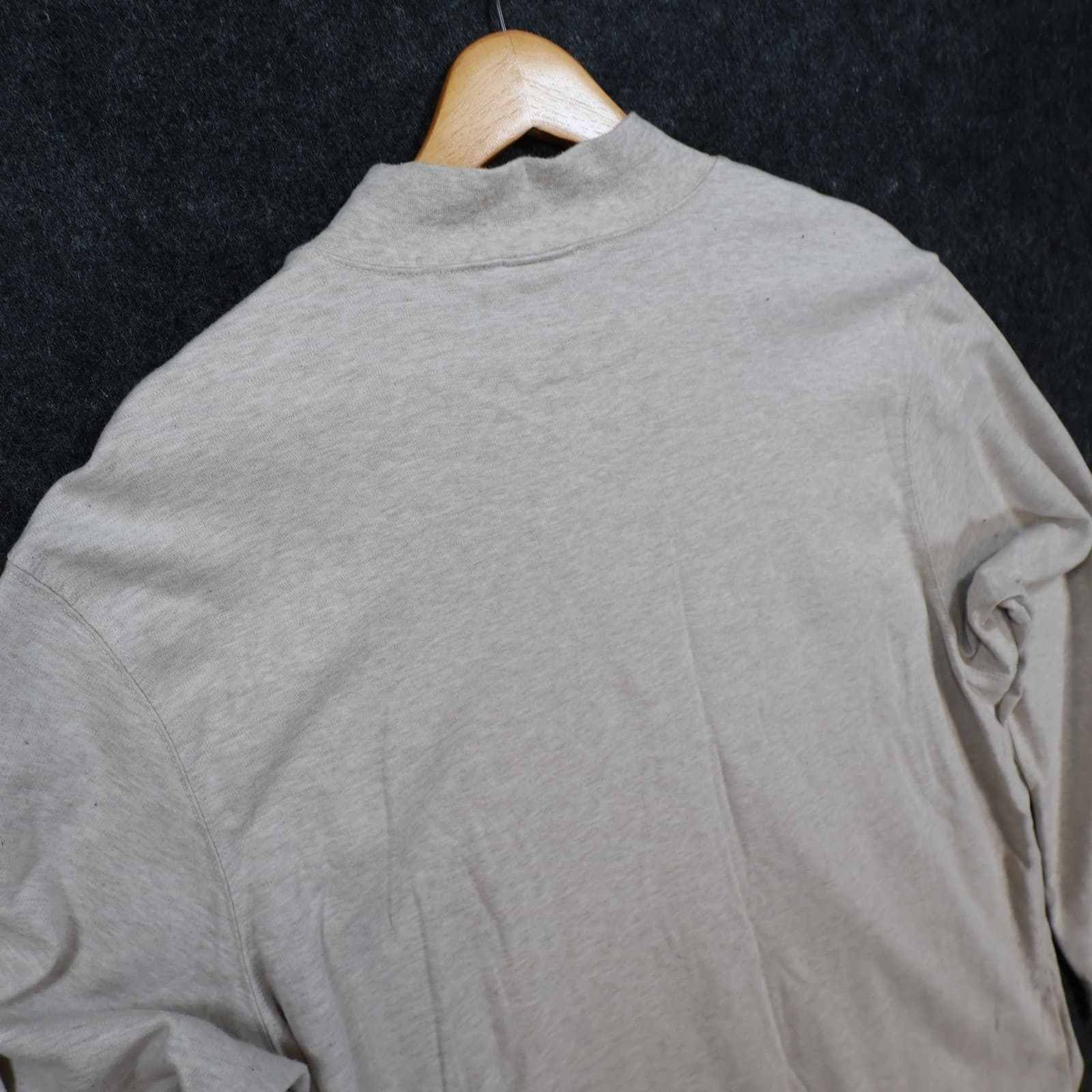 Roundtree & Yorke Mock Neck Shirt Mens XL Beige Excellent Heathered Cotton - Thumbnail 9
